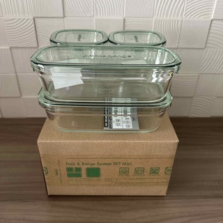 iwaki 耐熱ガラス保存容器　4点セット(容器)