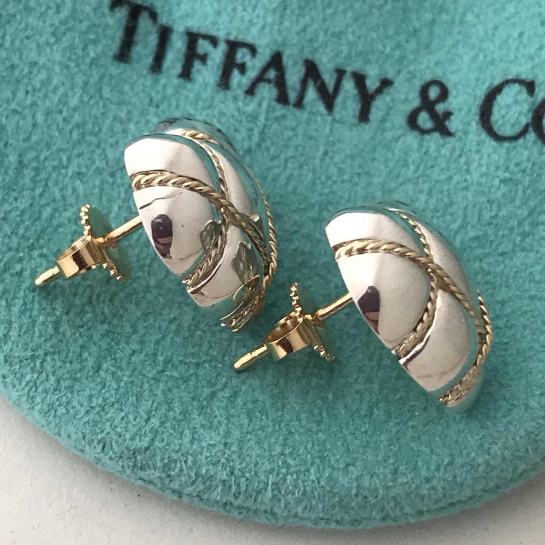 Tiffany ハートコンビピアス　美品　希少