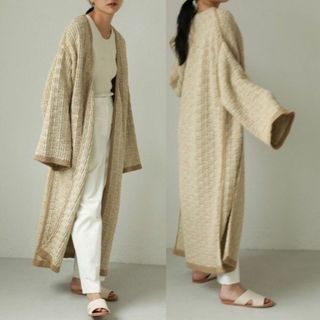 新品 定価2万2000円 TODAYFUL ニット ジャガード ガウン 36 新品 定価2万2000円 TODAYFUL ニット ジャガード ガウン 36