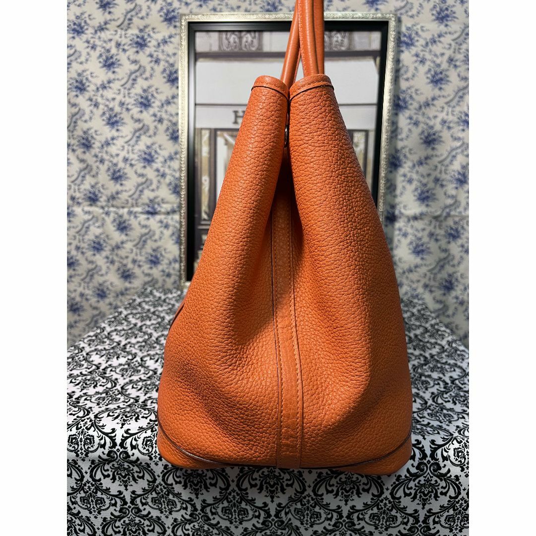 HERMES エルメス　ガーデンパーティー　エルメス巾着付き　ベージュ