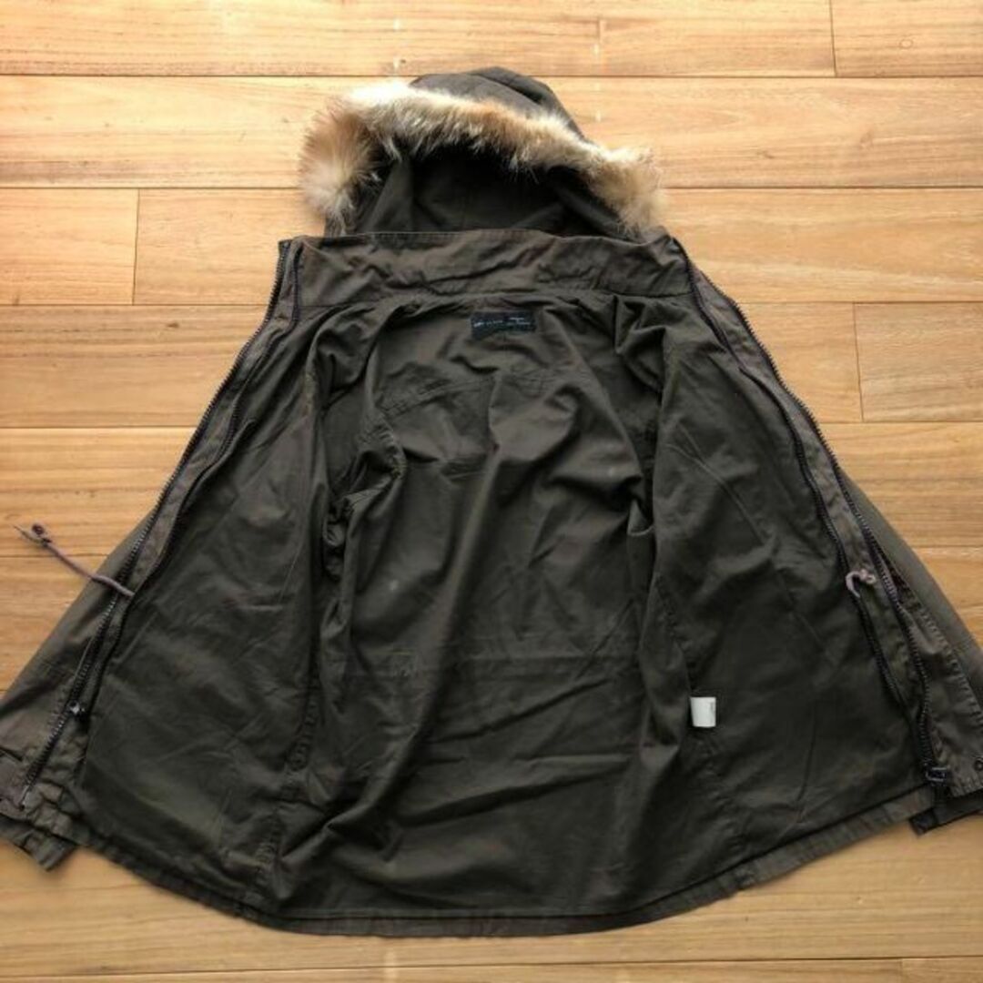 SHIPSシップス ミリタリージャケット オリーブグリーンライナーファー付き
