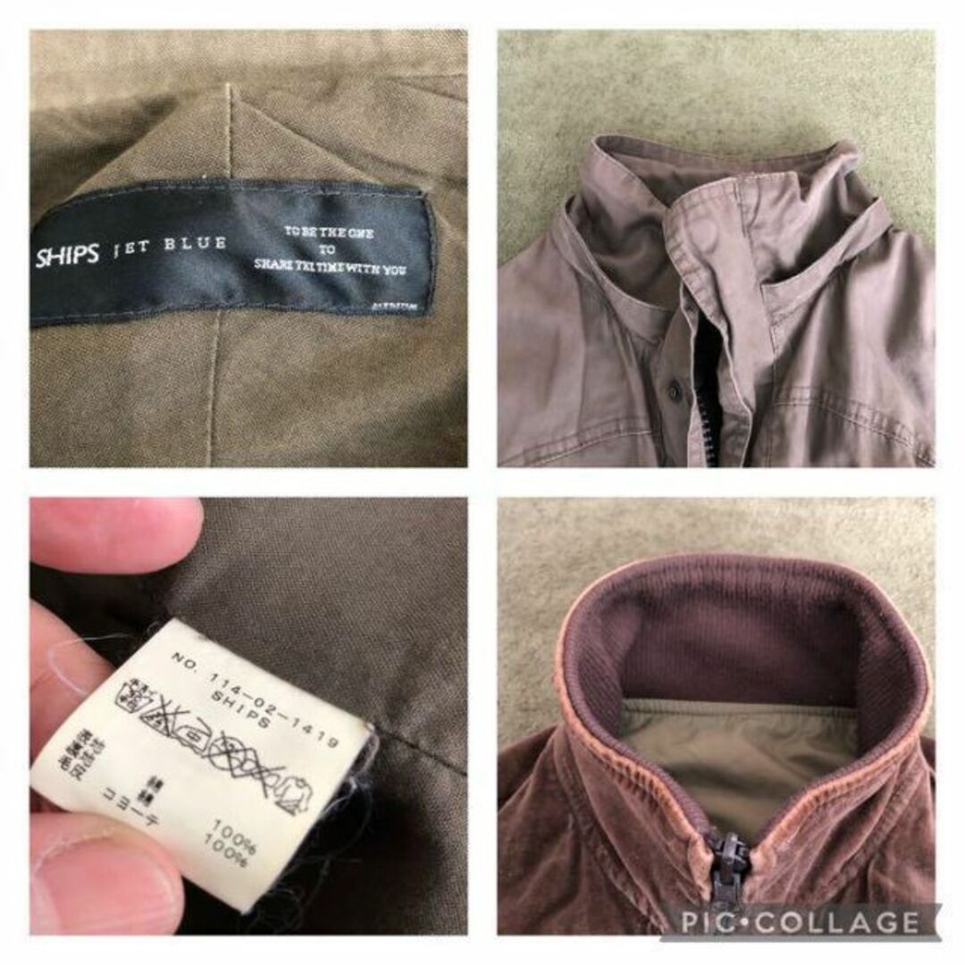 SHIPSシップス ミリタリージャケット オリーブグリーンライナーファー付きM