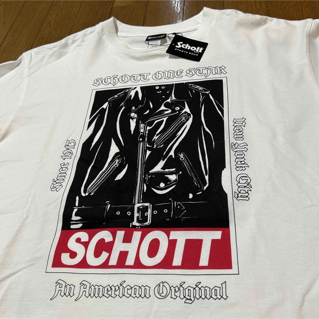 schott(ショット)のLサイズ！schott ショット古着半袖ワンスターTシャツ 白 メンズのトップス(Tシャツ/カットソー(半袖/袖なし))の商品写真