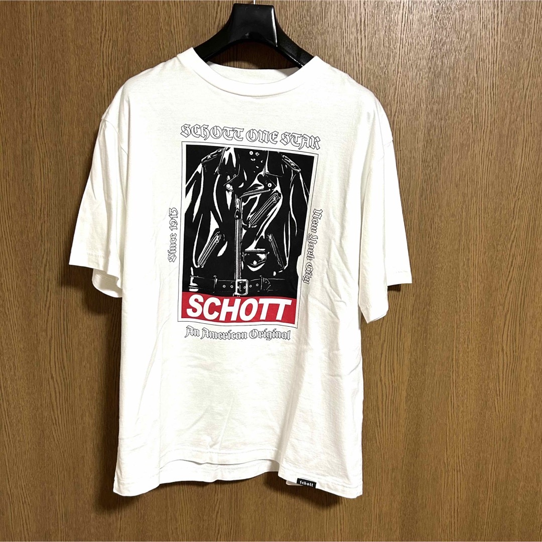 schott(ショット)のLサイズ！schott ショット古着半袖ワンスターTシャツ 白 メンズのトップス(Tシャツ/カットソー(半袖/袖なし))の商品写真