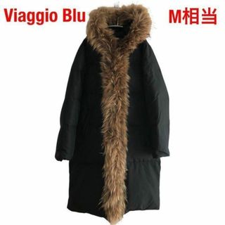 Viaggio Blu  ビアッジョブルー　革ベルト付　ロングダウンコート　M