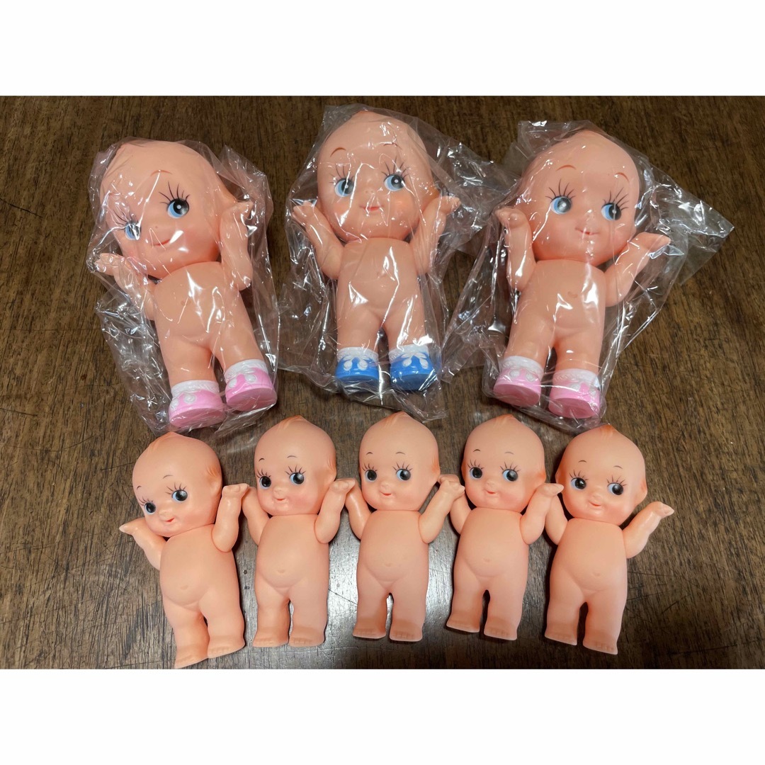 昭和レトロ、キューピー人形と 5色ミニキュピーセット