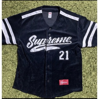 シュプリーム(Supreme)の【値下げ！美品】Supreme Velour Baseball Jersey(Tシャツ/カットソー(半袖/袖なし))