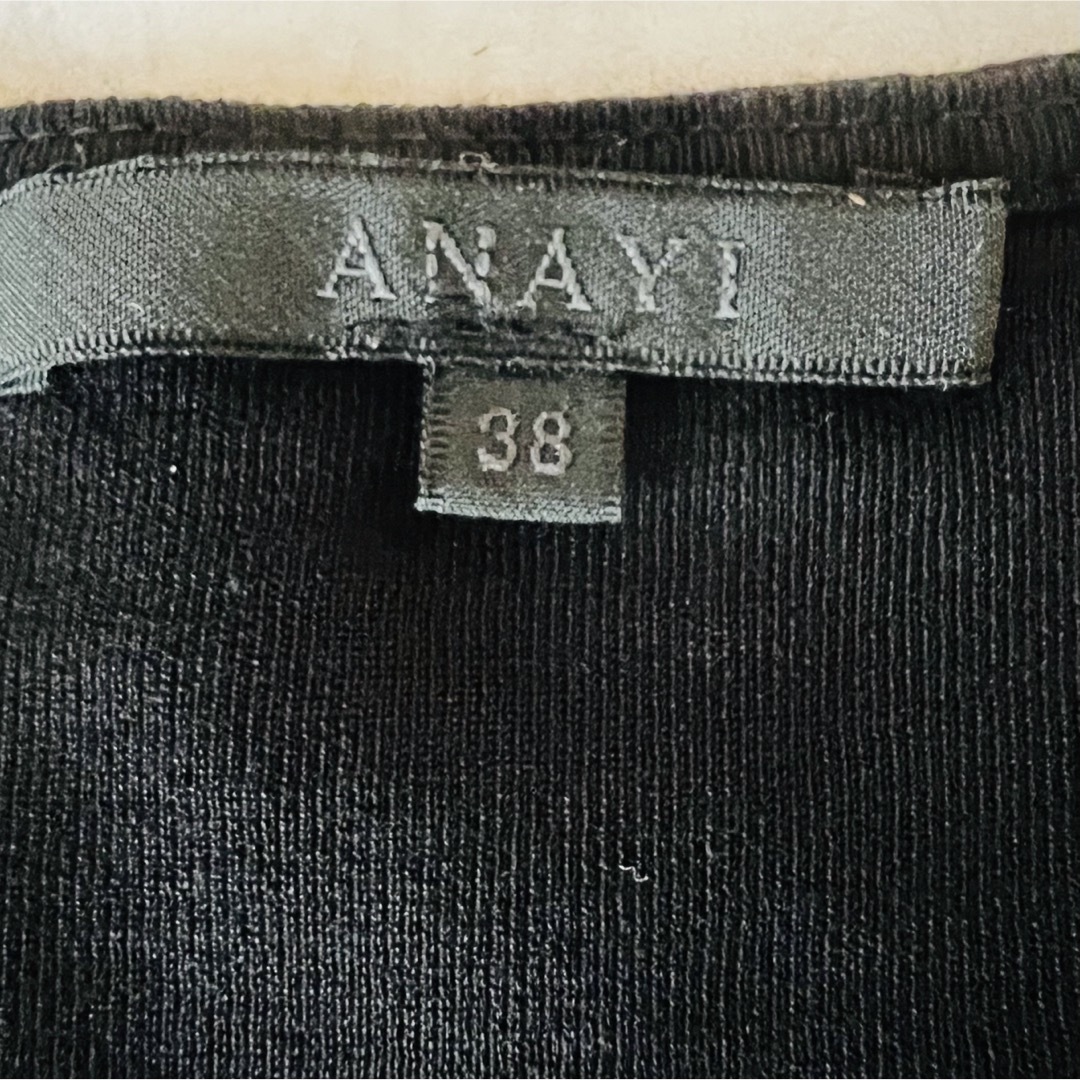 ANAYI(アナイ)のアナイ カットソー 38 黒 無地 レディースのトップス(カットソー(半袖/袖なし))の商品写真