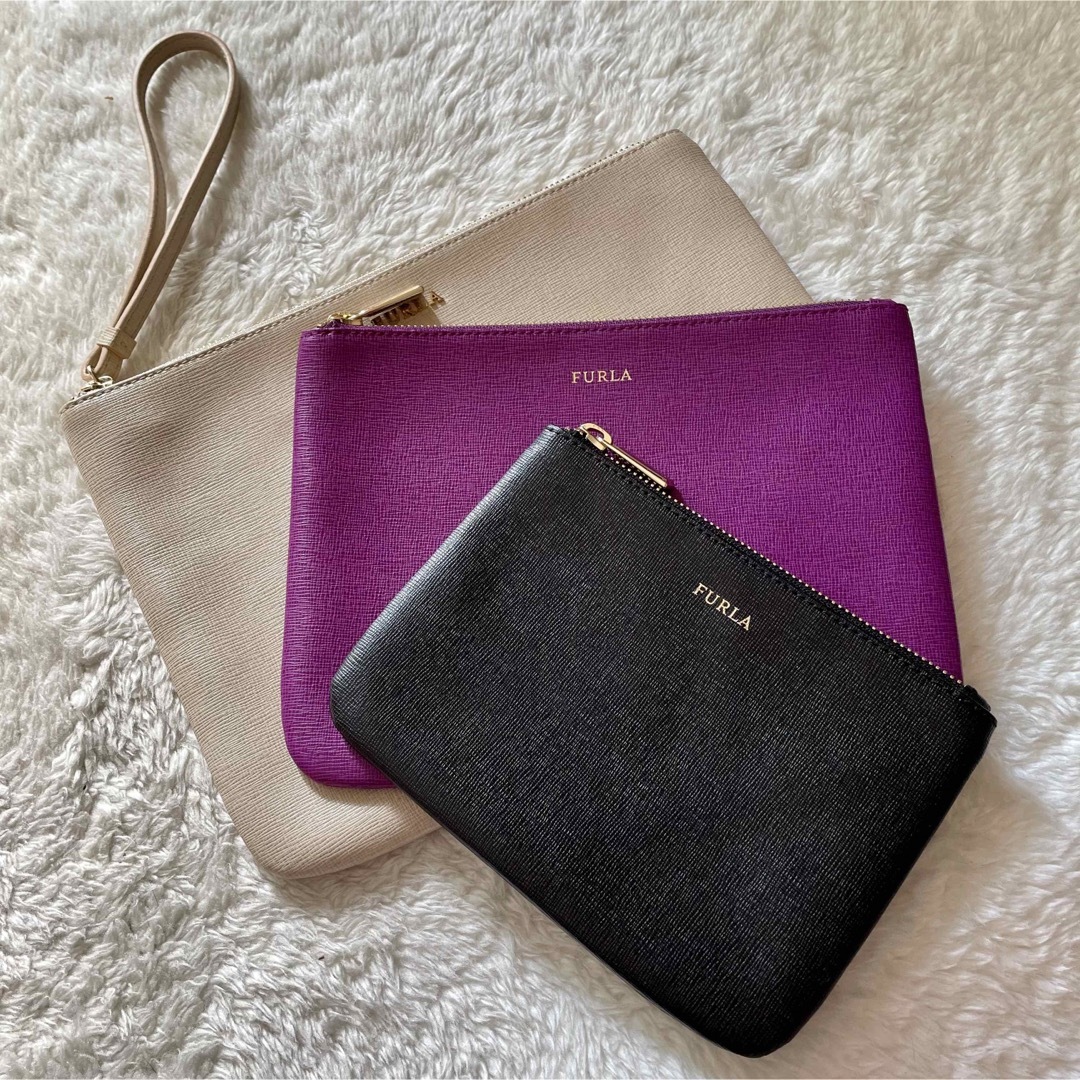 FURLA - 未使用 FURLA フルラ フラット ポーチ 3点セットの通販 FURLA - 未使用 FURLA フルラ フラット ポーチ 3点セットの通販