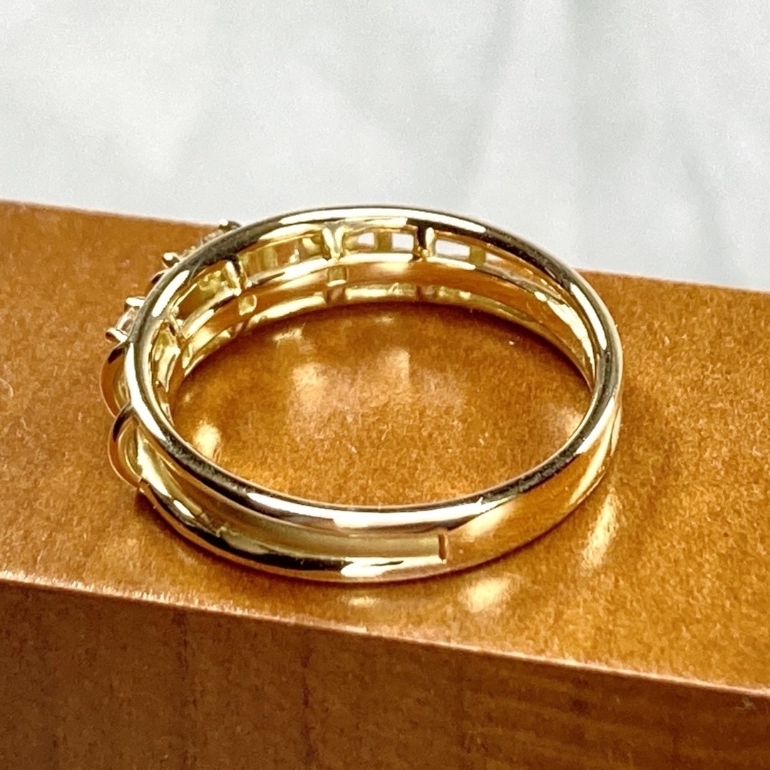 ✨プリンセスカット✨ ダイアモン ドリング K18 レディースのアクセサリー(リング(指輪))の商品写真