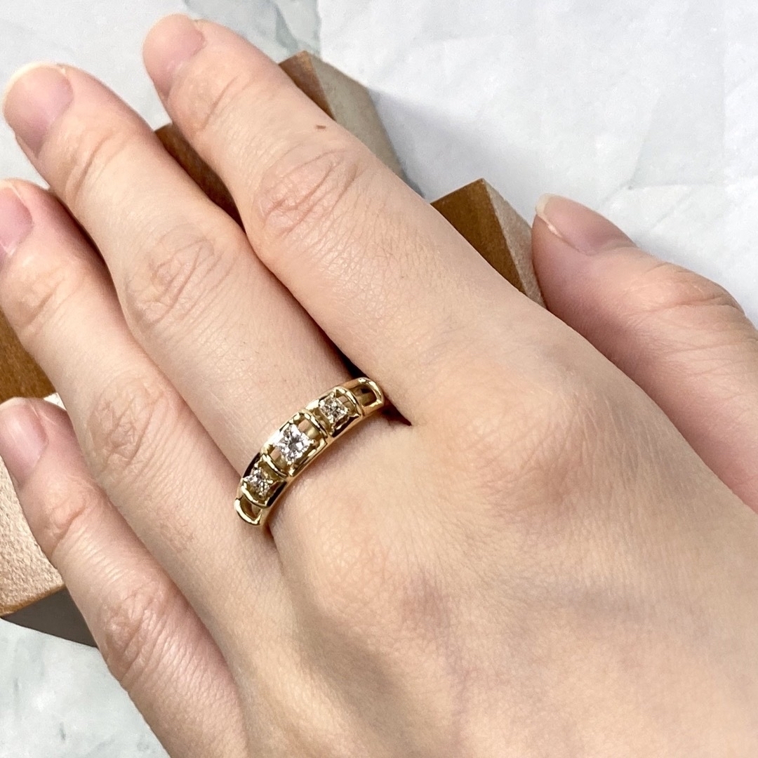 ✨プリンセスカット✨ ダイアモン ドリング K18 レディースのアクセサリー(リング(指輪))の商品写真