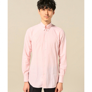 エディフィス(EDIFICE)の定価17600円 EDIFICE カンクリーニタブカラーピンクシャツ 42(シャツ)