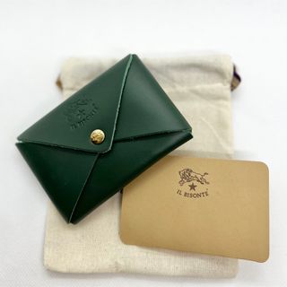 イルビゾンテ(IL BISONTE)の【新品未使用】イルビゾンテ  カードケース  VERDE（ヴェルデ グリーン）(名刺入れ/定期入れ)