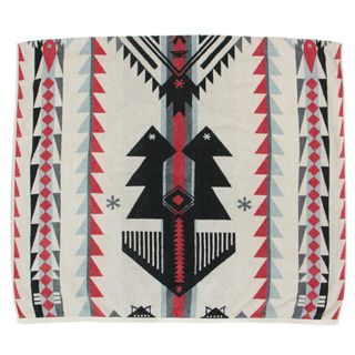 ペンドルトン(PENDLETON)のPENDLETON ペンドルトン Snow Peak スノーピーク タオル ブランケット 22春夏 ベージュ系 パイル コットン 綿 ビーチ アウトドア 総柄 エスニック ブランド【レディース】【中古】(タオル/バス用品)