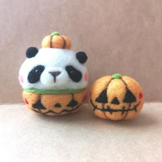 羊毛フェルト・パンダカボチャセット🎃(インテリア雑貨)