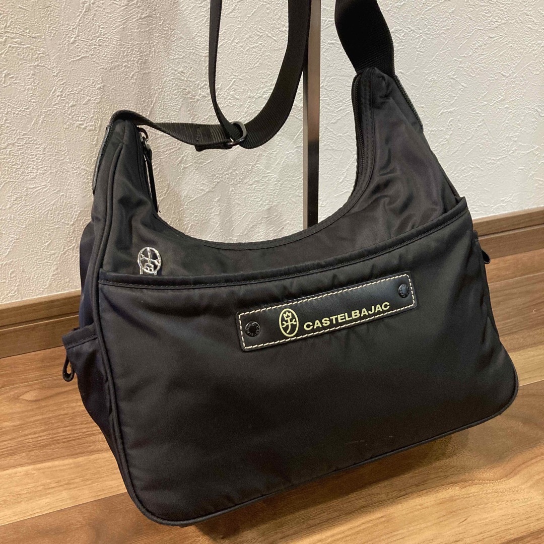 極美品】カステルバジャック ナイロン×レザー ショルダーバッグ 斜め