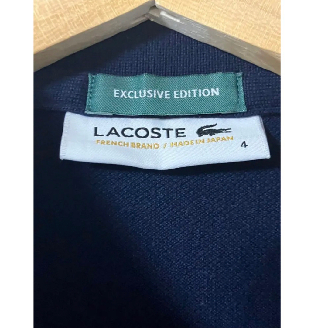 ラコステ　ボーダー　ロゴ　ネイビー　ホワイト　半袖ポロシャツ　LACOSTE 4