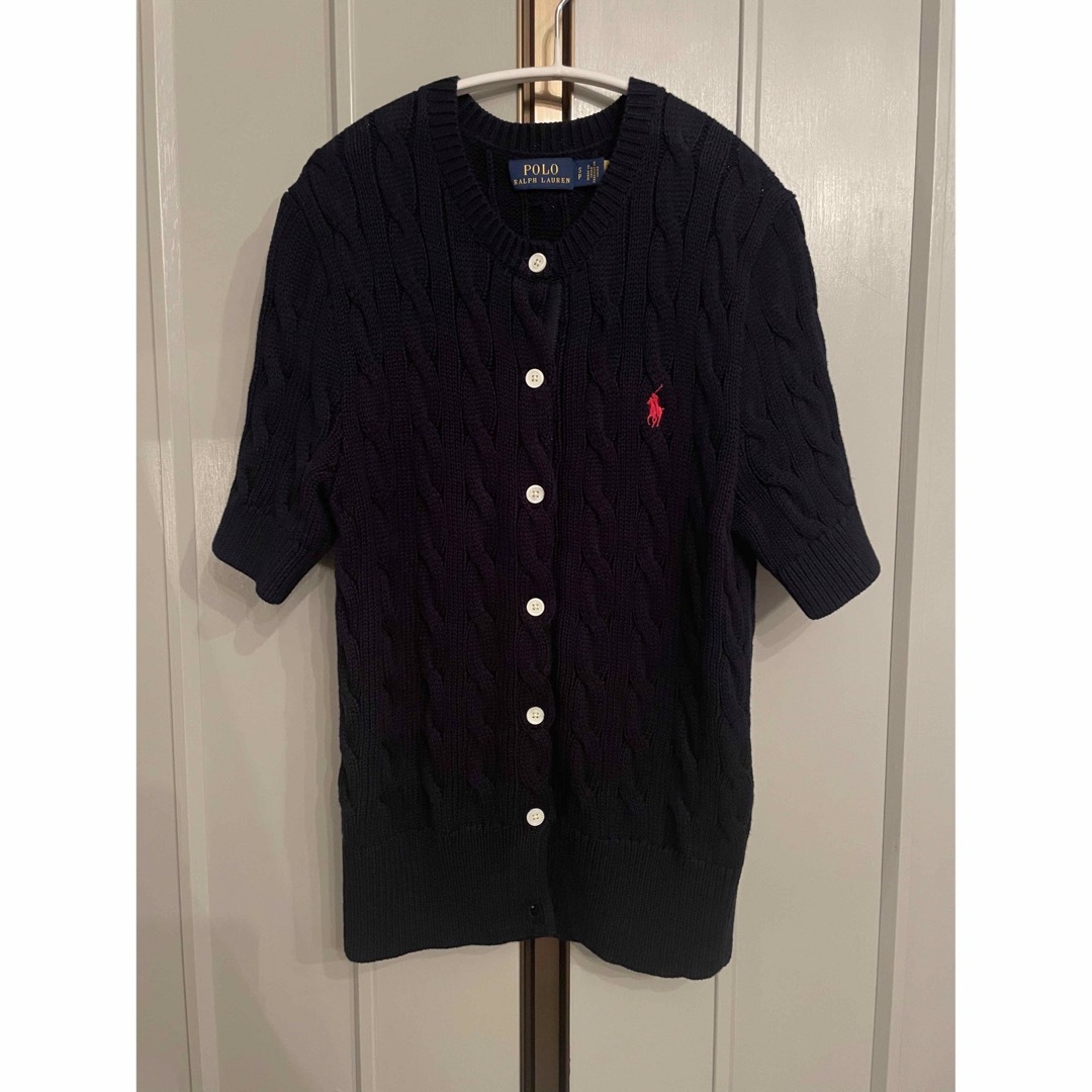 POLO RALPH LAUREN(ポロラルフローレン)のPOLO Ralph Lauren 半袖 ケーブルニット  カーディガン レディースのトップス(カーディガン)の商品写真