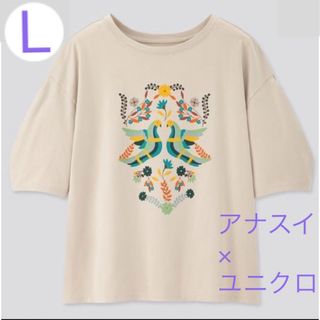 ユニクロ(UNIQLO)の専用です。ユニクロ ANNA SUI  Tシャツ L ライトグレー 鳥(Tシャツ(半袖/袖なし))