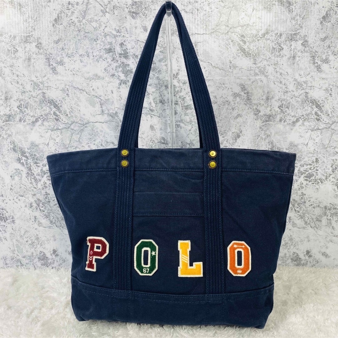 【ポロ ラルフローレン POLO】パッチワーク キャンバス トートバッグ 希少