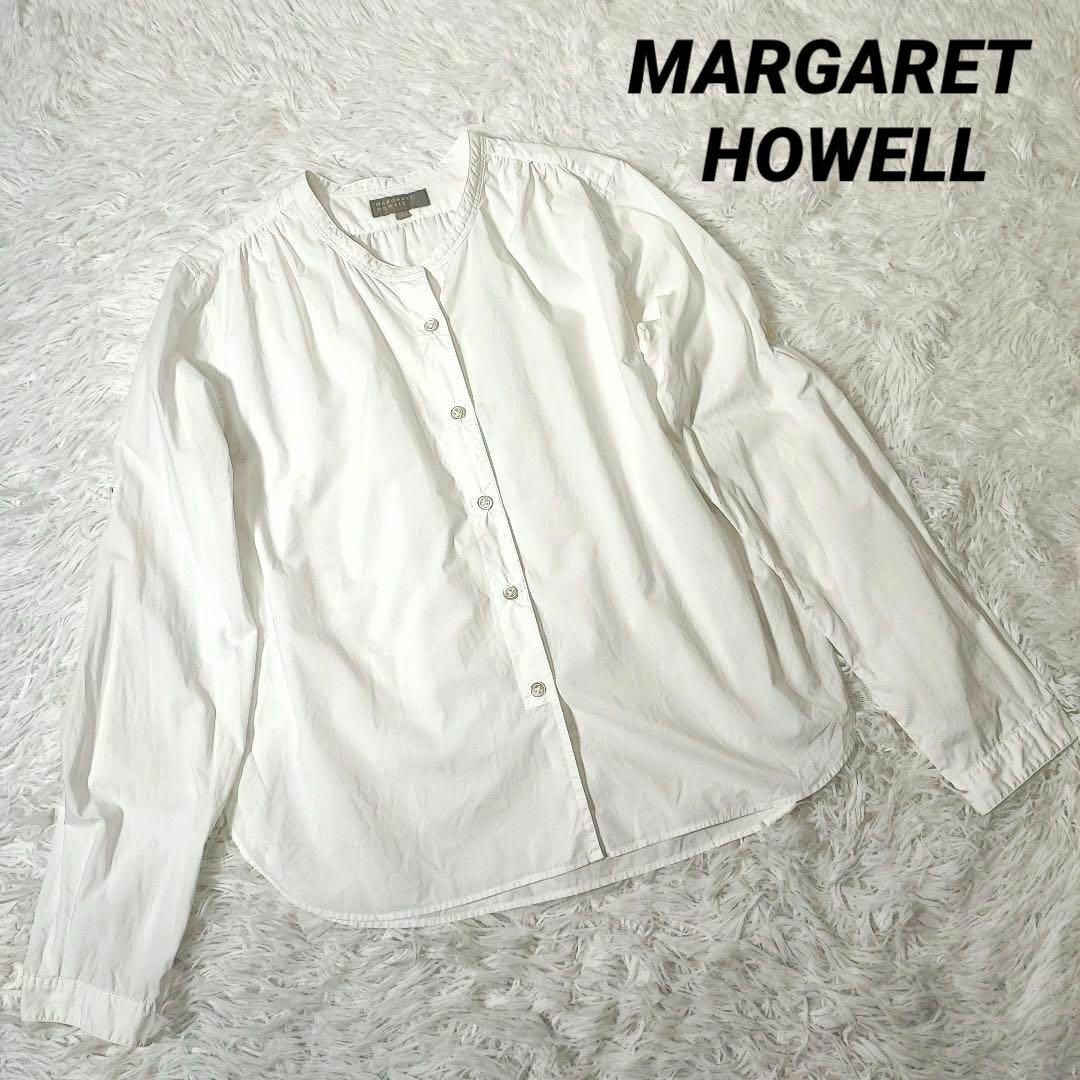 美品　MHL マーガレットハウエル　コットンボタンダウンシャツ　ホワイトシャツ