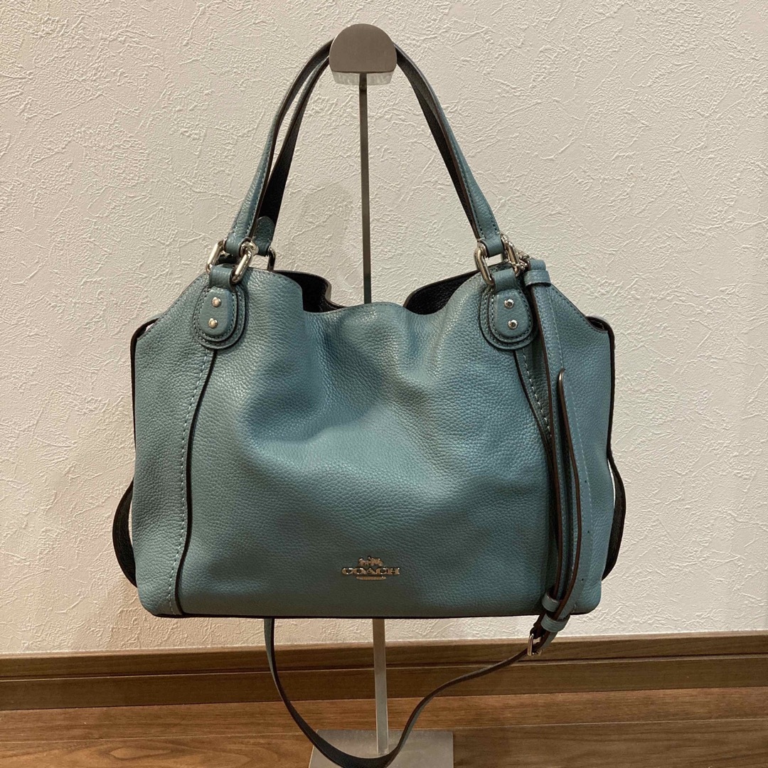 美品 COACH コーチ ショルダー バッグ ブルー