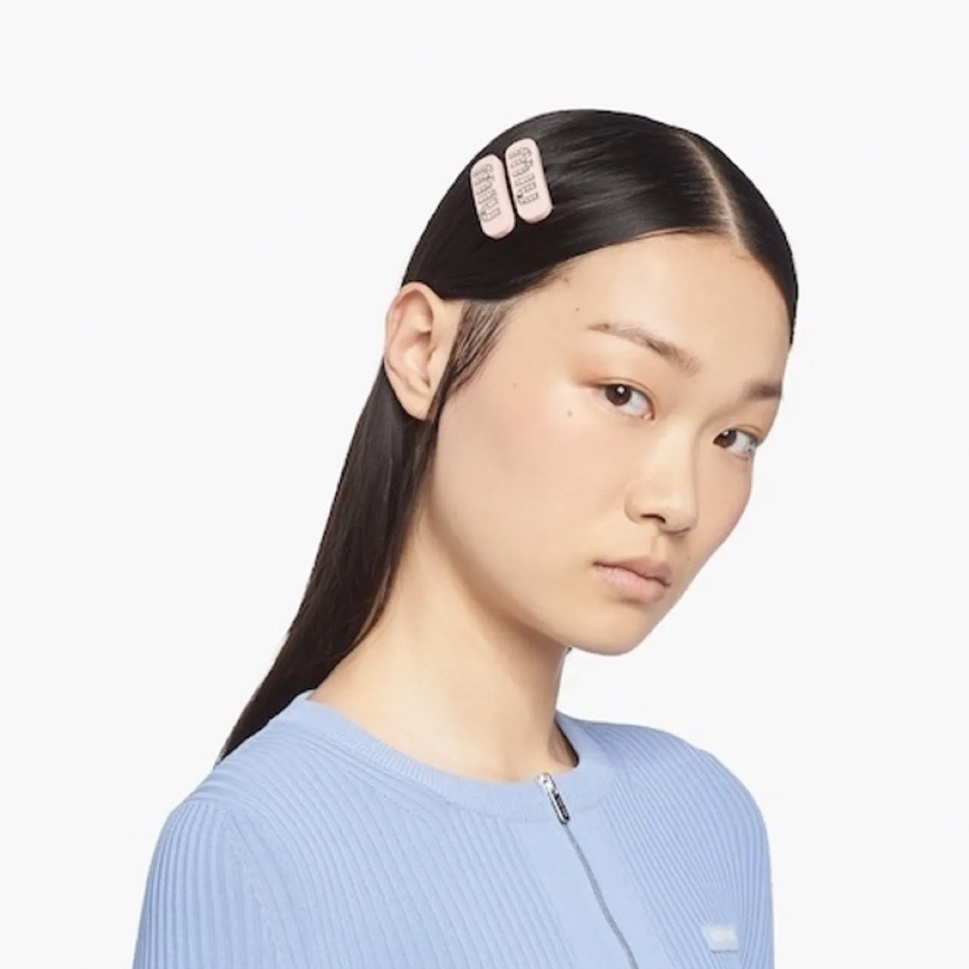 極美品✨MIUMIU ヘアクリップ バレッタ クリスタル ロゴ 希少品 正規品 6