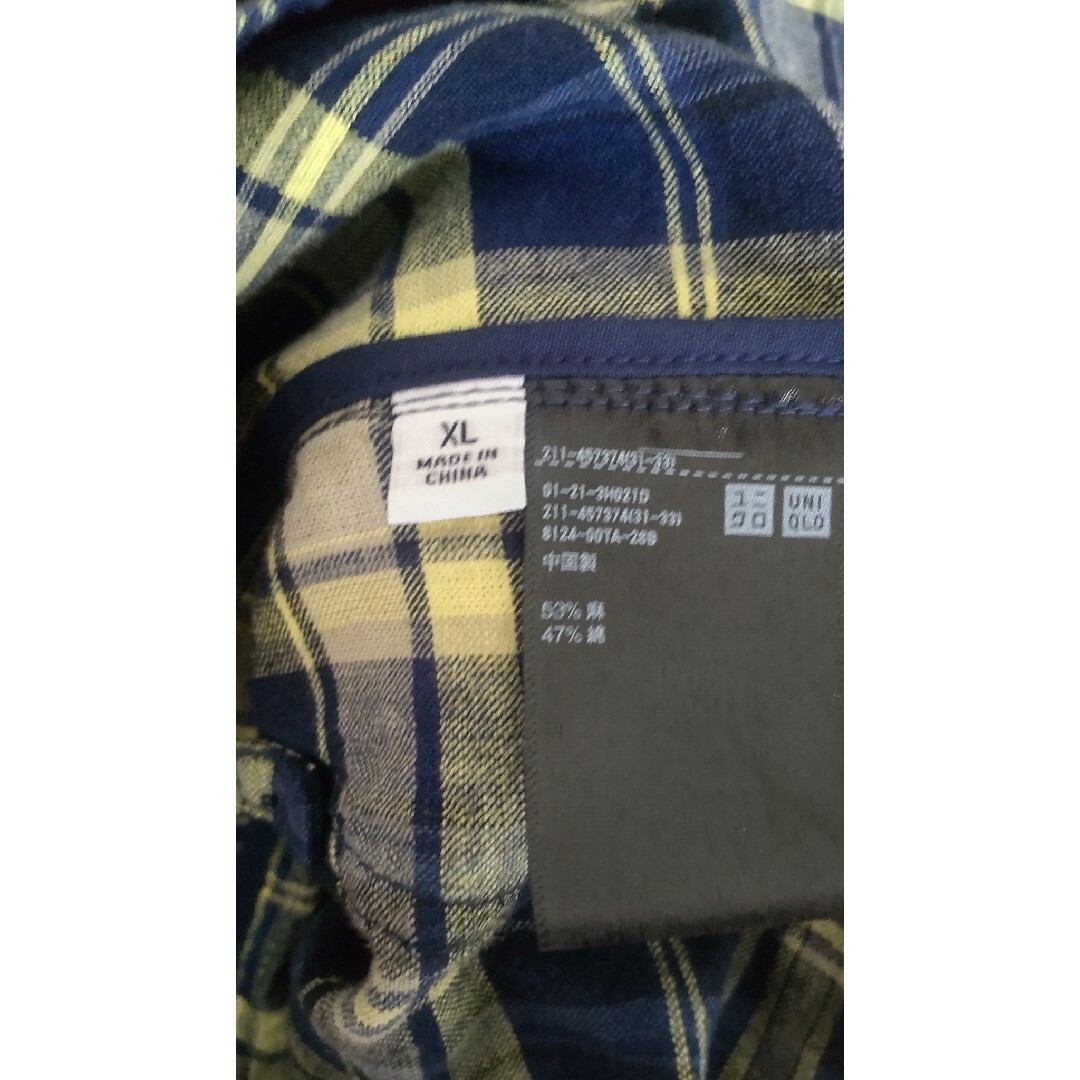 UNIQLO(ユニクロ)のユニクロ　イネス　リネンコットンカバーオール（チェック） BLUE  XL レディースのジャケット/アウター(テーラードジャケット)の商品写真