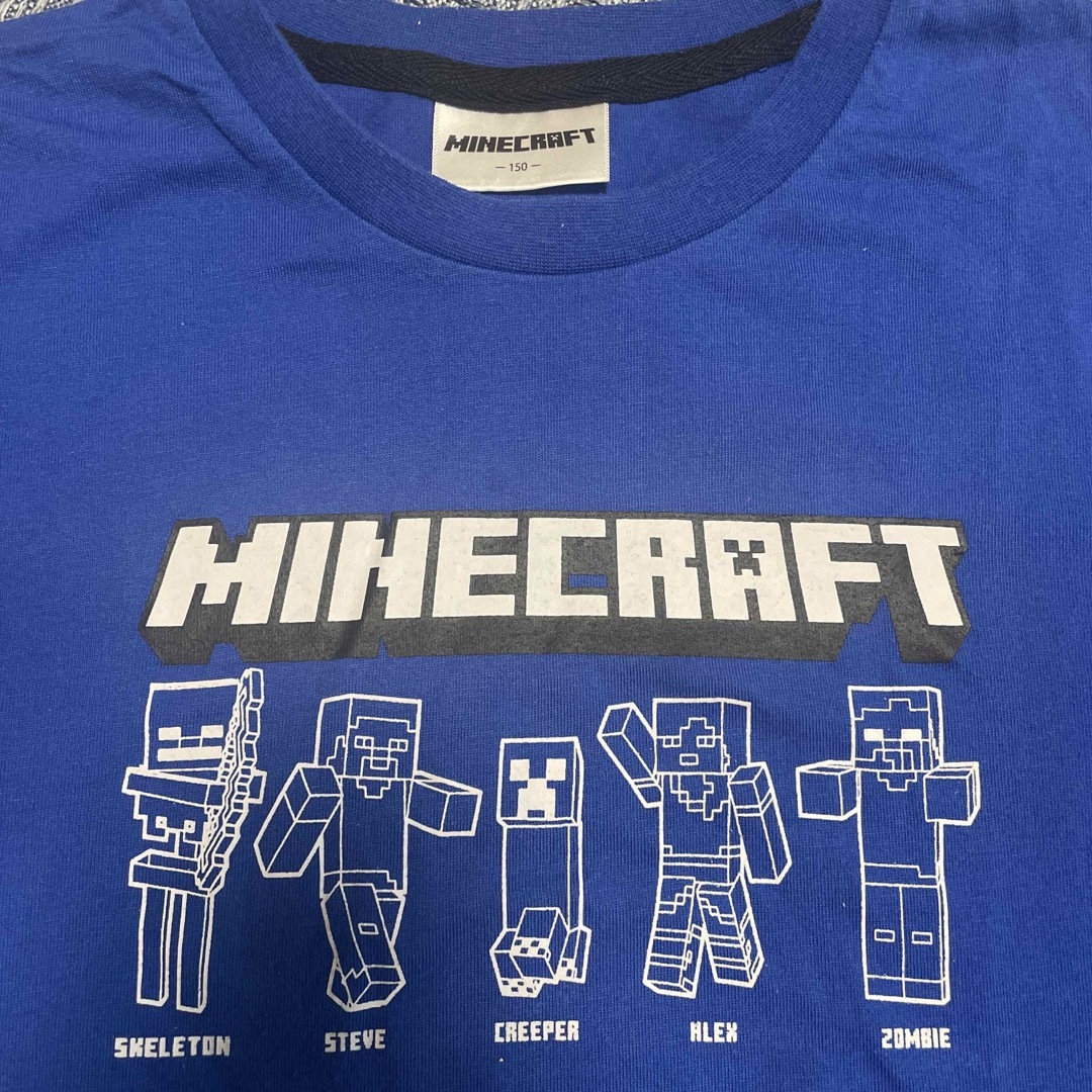 BANDAI(バンダイ)のTシャツ　2枚　マインクラフト　ニンジャラ　150 青　ブルー　半袖　まとめ売り キッズ/ベビー/マタニティのキッズ服男の子用(90cm~)(Tシャツ/カットソー)の商品写真