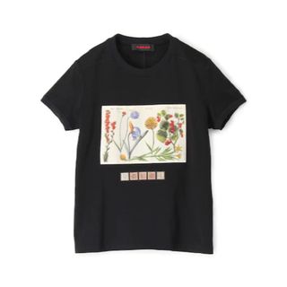 トゥモローランド(TOMORROWLAND)のCABaN スビンコットン パレルモフラワープリントTシャツ ブラック(Tシャツ(半袖/袖なし))