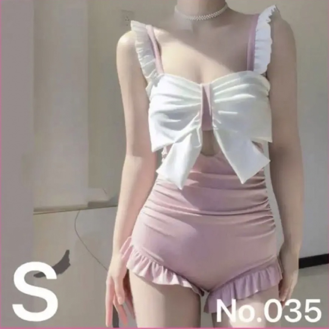 新品未使用 ワンピース水着 スイムウェア セクシー 夏 白 ホワイト ピンク レディースの水着/浴衣(水着)の商品写真