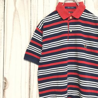 トミーヒルフィガー(TOMMY HILFIGER)の【90's】トミーヒルフィガー 半袖ポロシャツ レア旧ロゴ刺繍 海外M 古着(ポロシャツ)