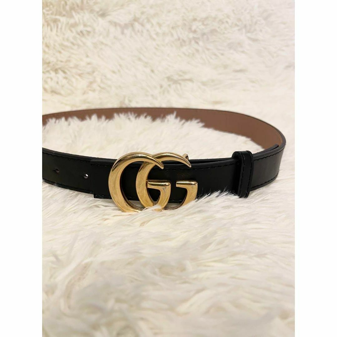 Gucci(グッチ)の【美品】グッチ マーモント ベルト 金具 レザー GG 男女兼用可能 レディースのファッション小物(ベルト)の商品写真