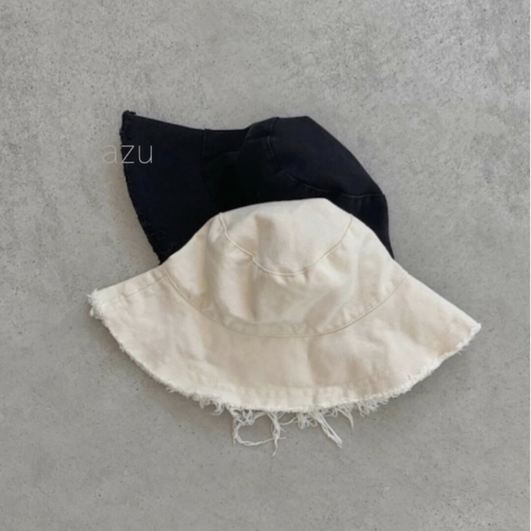 フレア フリンジ ハット レディース 白 エクリュ 無地 プチプラ 帽子 韓国 レディースの帽子(ハット)の商品写真