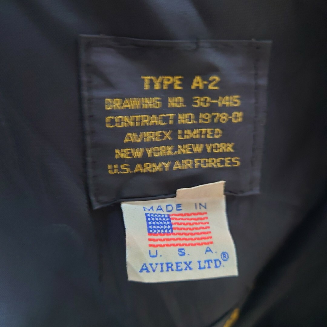 【AVIREX】USA製 A-2レザー フライトジャケット S-015