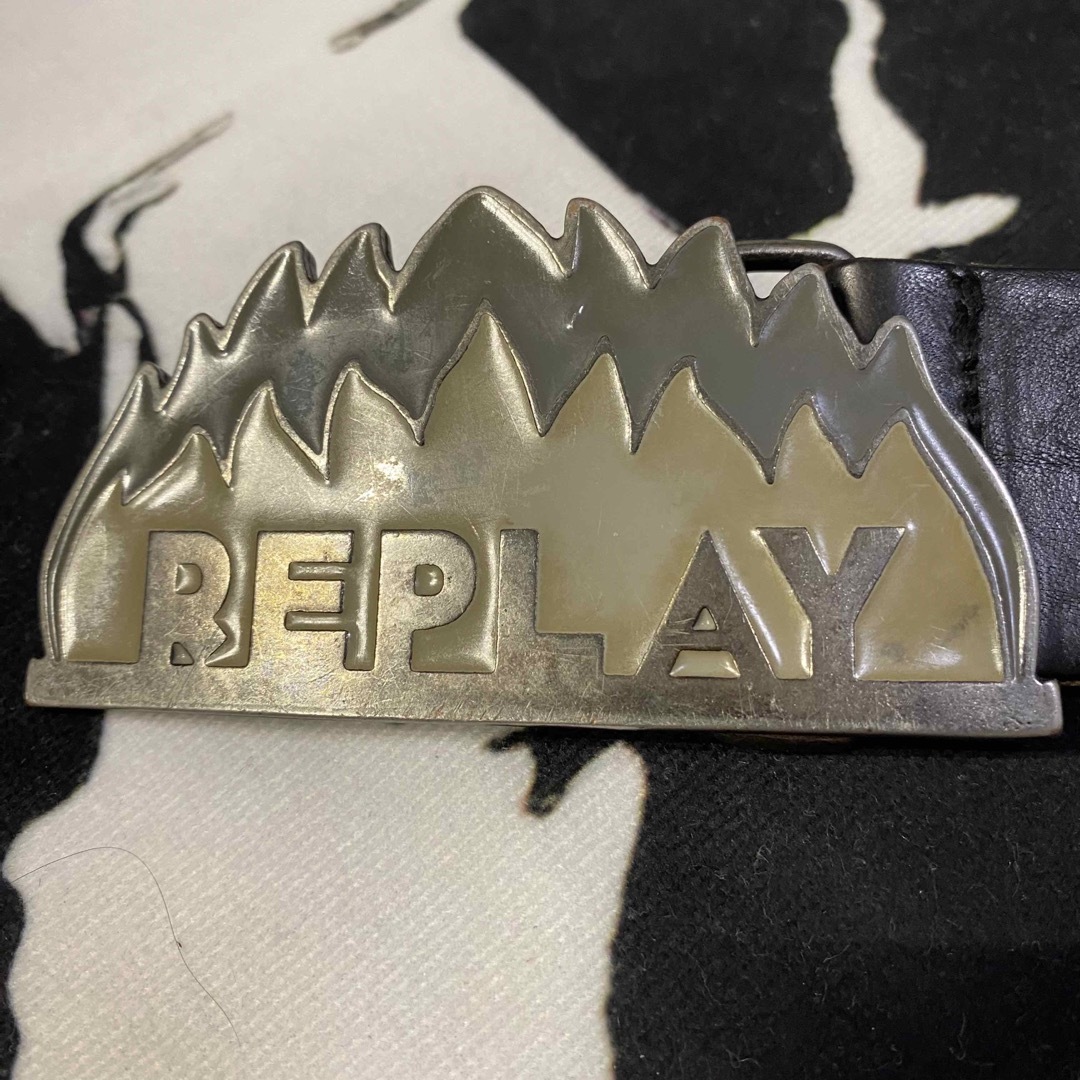 Replay(リプレイ)のREPLAY リプレイ　ファイアーパターンバックルベルト　ヴィンテージ メンズのファッション小物(ベルト)の商品写真