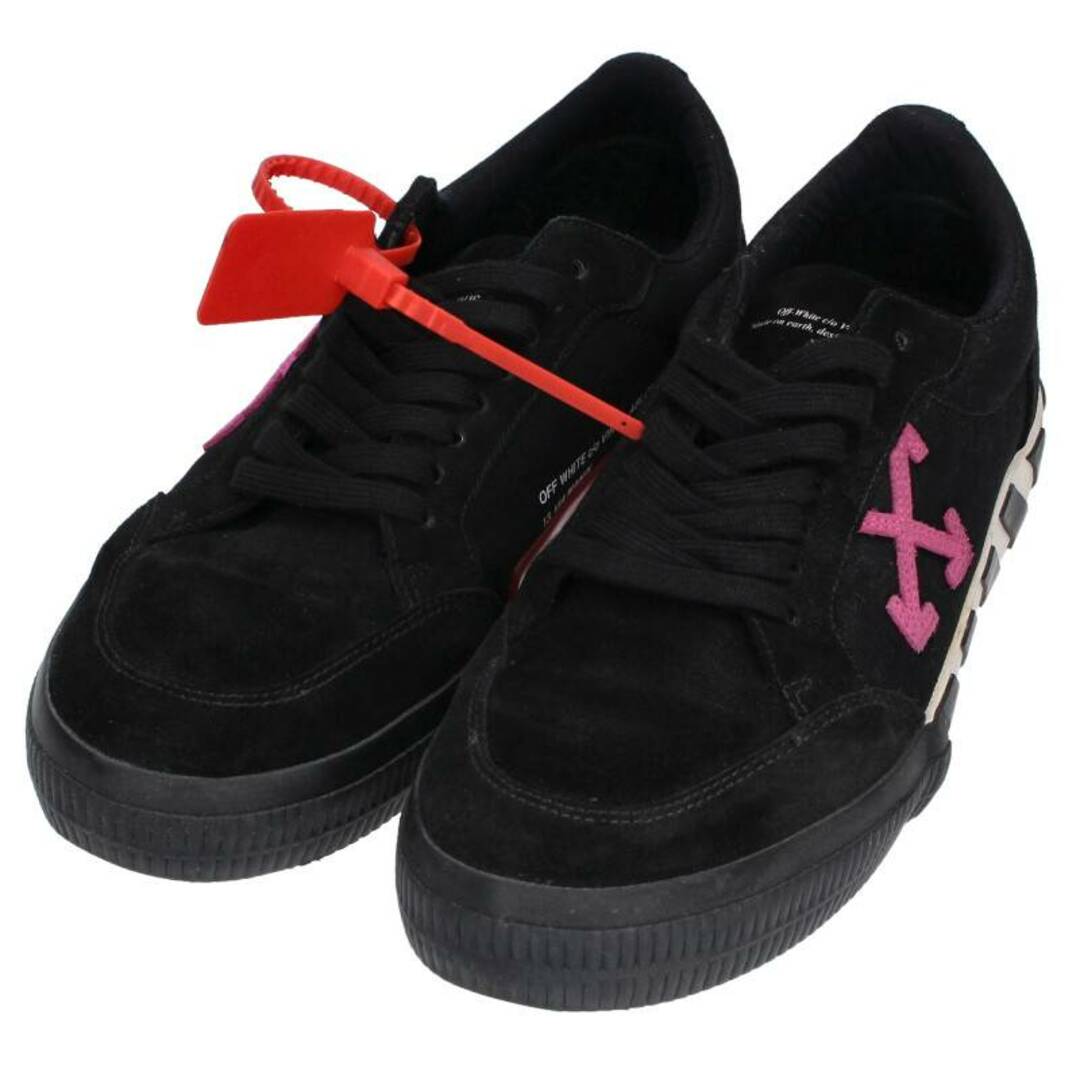 305センチワイズOFF-WHITE オフホワイト VULC LOW BLACK ローカットスニーカー ブラック