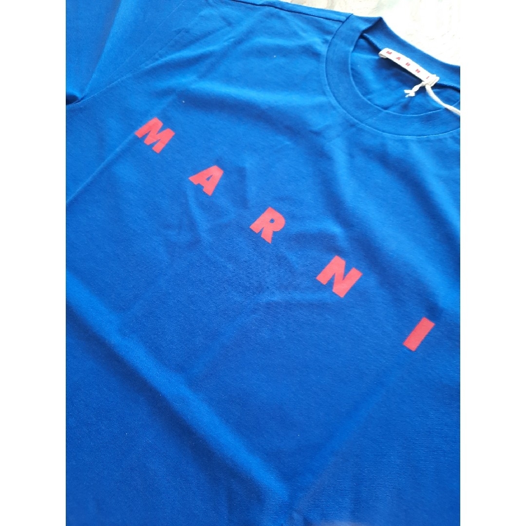 ◇匿名配送◇MARNI ロゴ Tシャツ ブルー 新品未使用 14Yna07_