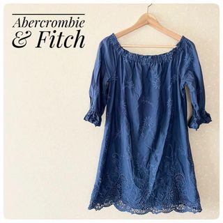 アバクロンビーアンドフィッチ(Abercrombie&Fitch)の美品‼Abercrombie & Fitchオフショルダーワンピース綿100％S(ひざ丈ワンピース)