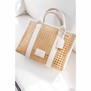 ハーリップトゥ(Her lip to)のherlipto　Pierre Tote Bag white(かごバッグ/ストローバッグ)