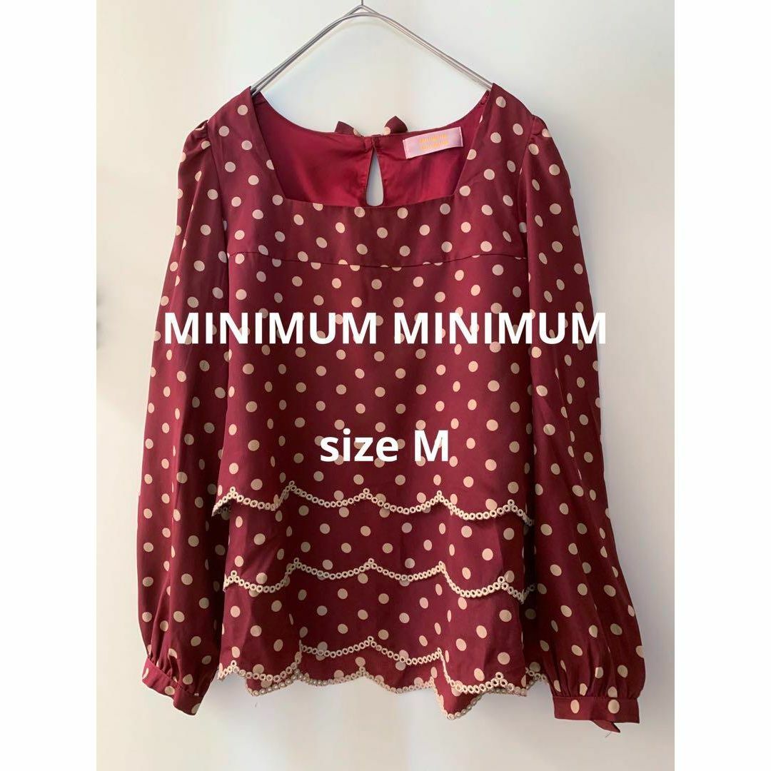 MINIMUM(ミニマム)のMINIMUM MINIMUM ダークレッド水玉長袖ブラウス ドット ワールド レディースのトップス(シャツ/ブラウス(長袖/七分))の商品写真