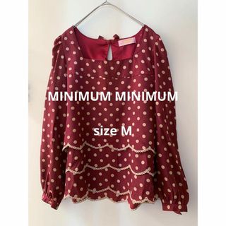 ミニマム(MINIMUM)のMINIMUM MINIMUM ダークレッド水玉長袖ブラウス ドット ワールド(シャツ/ブラウス(長袖/七分))