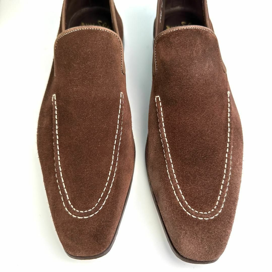 Santoni(サントーニ)の元箱 25.5cm SANTONI サントーニ スエード ローファー ブラウン メンズの靴/シューズ(ドレス/ビジネス)の商品写真