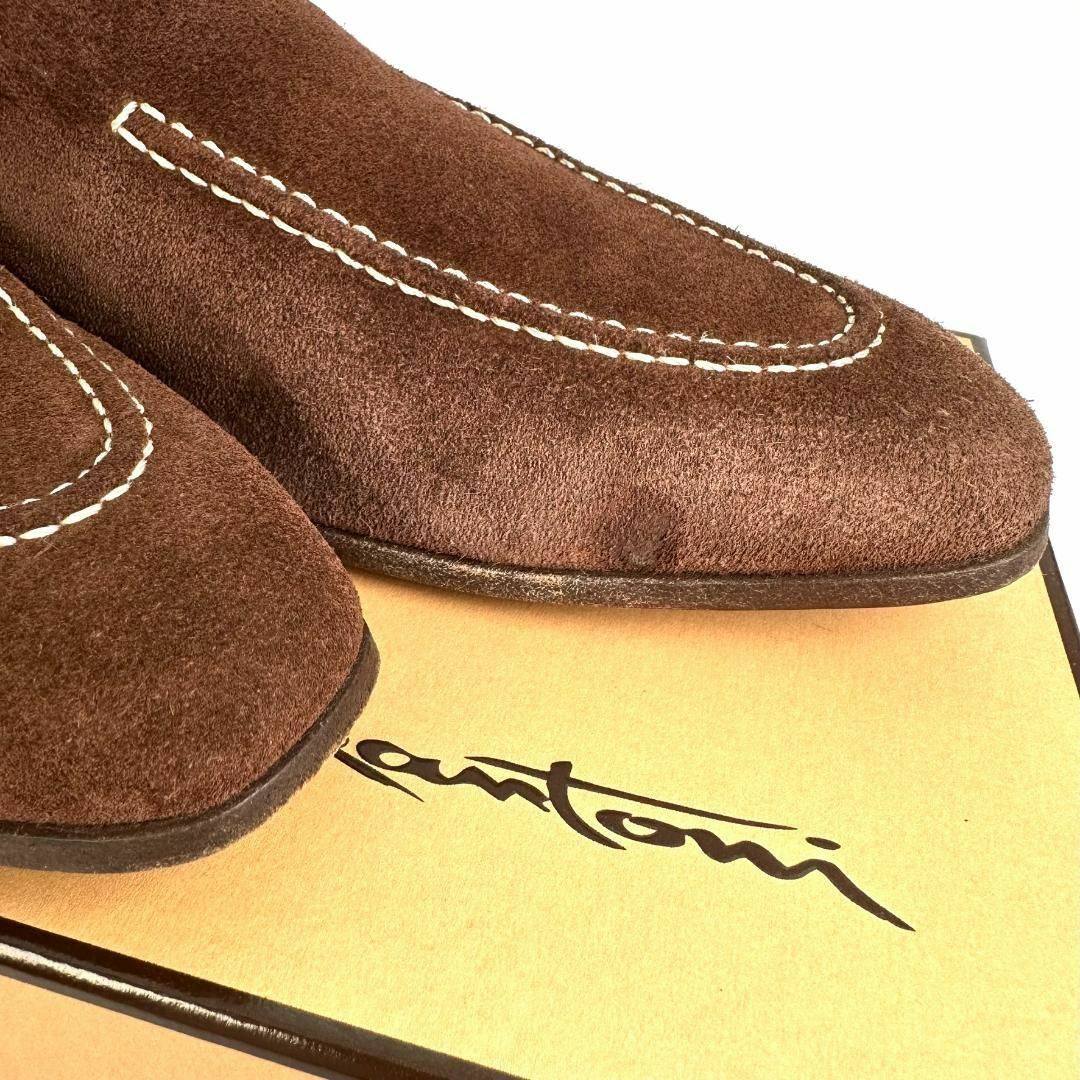 Santoni(サントーニ)の元箱 25.5cm SANTONI サントーニ スエード ローファー ブラウン メンズの靴/シューズ(ドレス/ビジネス)の商品写真