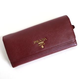 プラダ(PRADA)の【PRADA】プラダ サフィアーノ 二つ折り長財布 レザー レッド×ゴールド金具 1MH132/kt05506ik(財布)