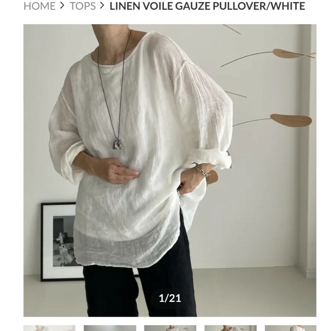 LINEN VOILE GAUZE PULLOVER - シャツ/ブラウス(長袖/七分)