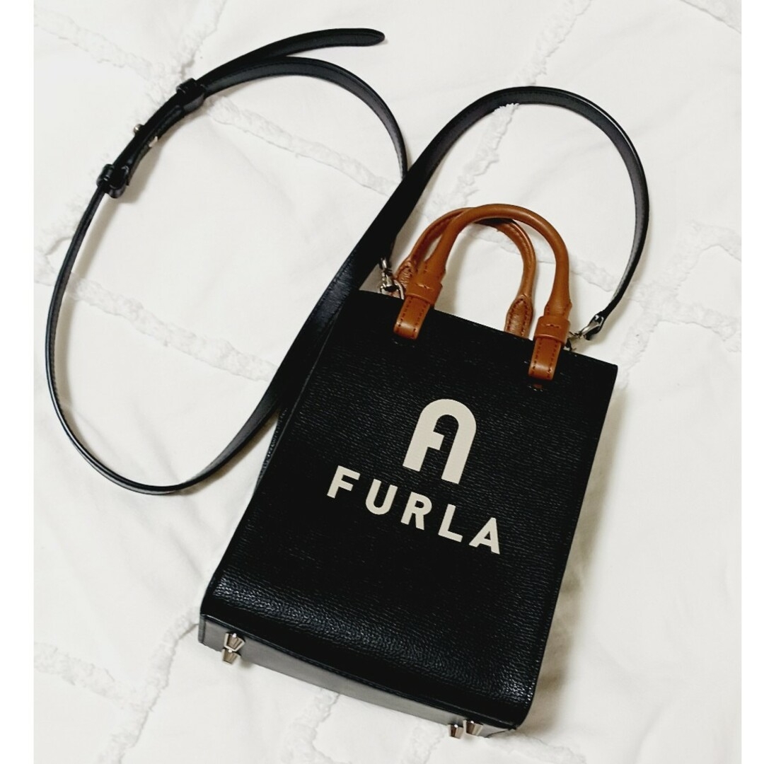 FURLA 　ショルダーバッグ　黒　２way | フリマアプリ ラクマ