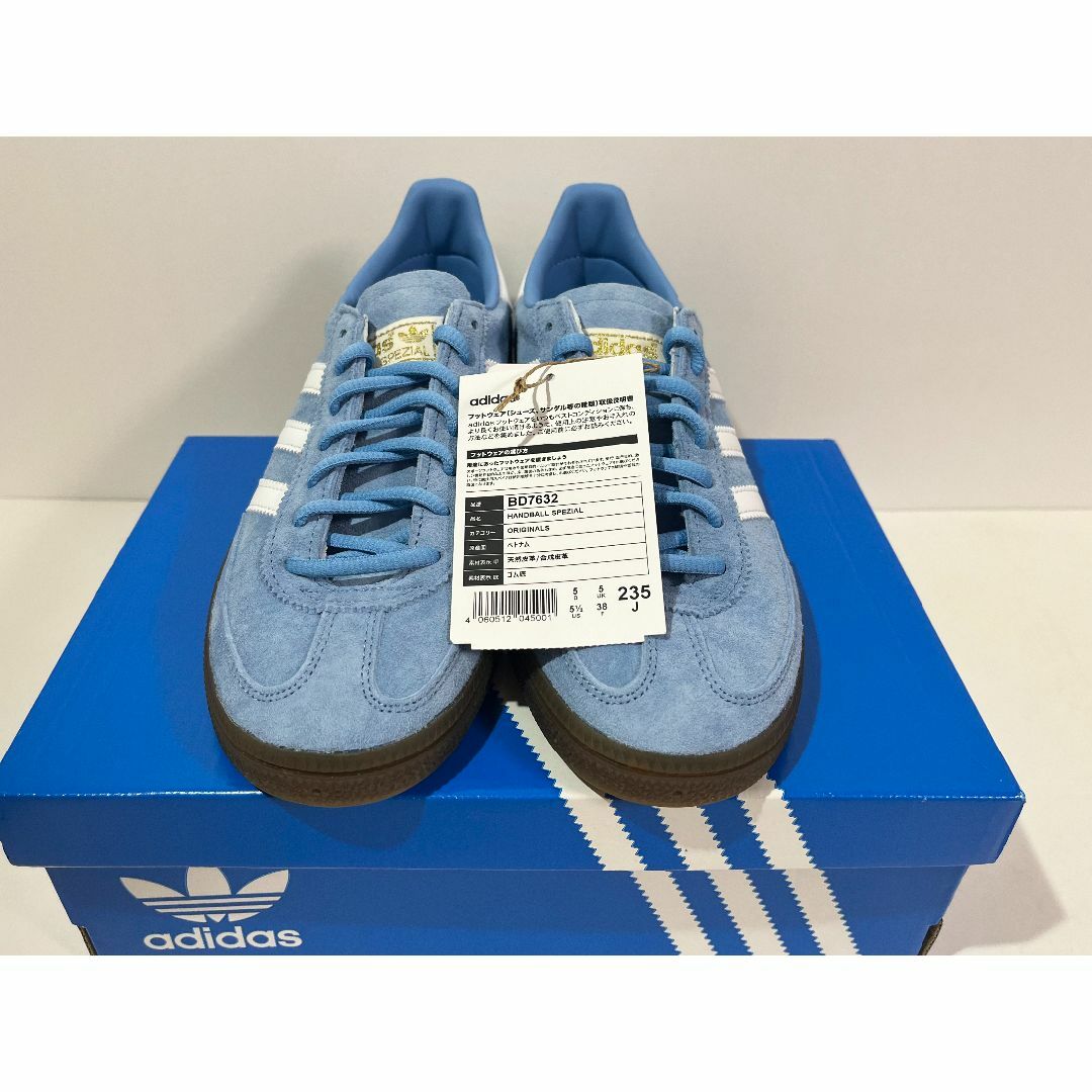 新品】23.5cm adidas HANDBALLSPEZIAL ライトブルー - スニーカー