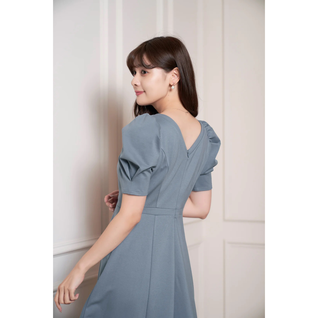 her lip to Puff Sleeve Jersey Dress