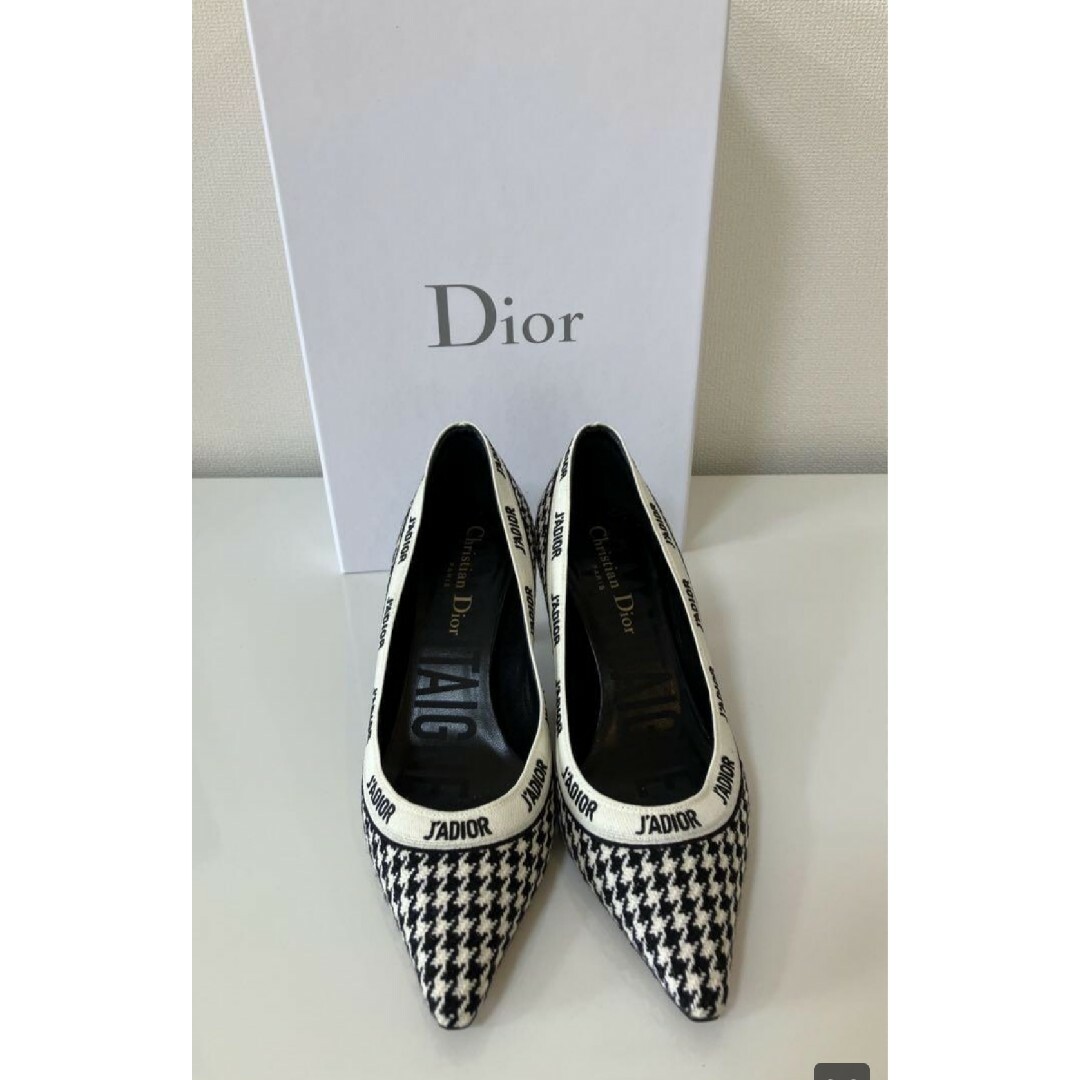 Christian Dior - 【美品】ディオール dior 千鳥柄 パンプス ヒール